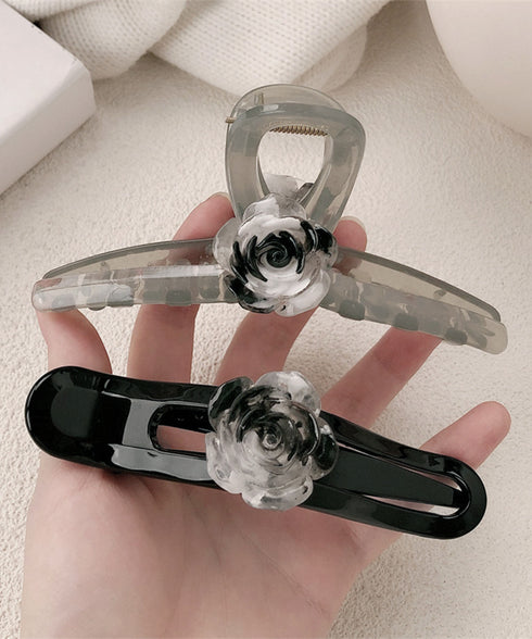 ヘアクリップ バンスクリップ 合成樹脂花 レディース ヘアアクセ 大人 まとめ髪 お洒落 雑貨 髪飾り 髪留め 結婚式 演奏会 可愛い 女子会 韓国ファッション 99JXSP-008