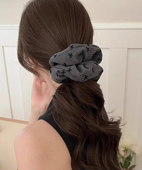 シュシュ ヘアゴム リボン柄 ハート柄 レディース ヘアアクセサリー ヘアアレンジ ボリューム髪飾り 髪留め 大人 可愛い オルチャン フェミニン デート 99JXSP-013