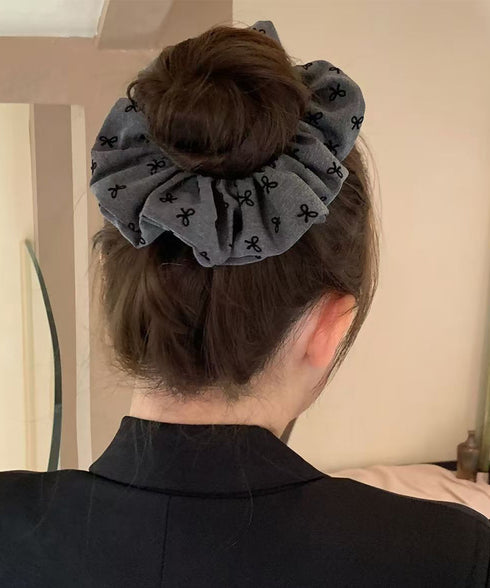 シュシュ ヘアゴム リボン柄 ハート柄 レディース ヘアアクセサリー ヘアアレンジ ボリューム髪飾り 髪留め 大人 可愛い オルチャン フェミニン デート 99JXSP-013