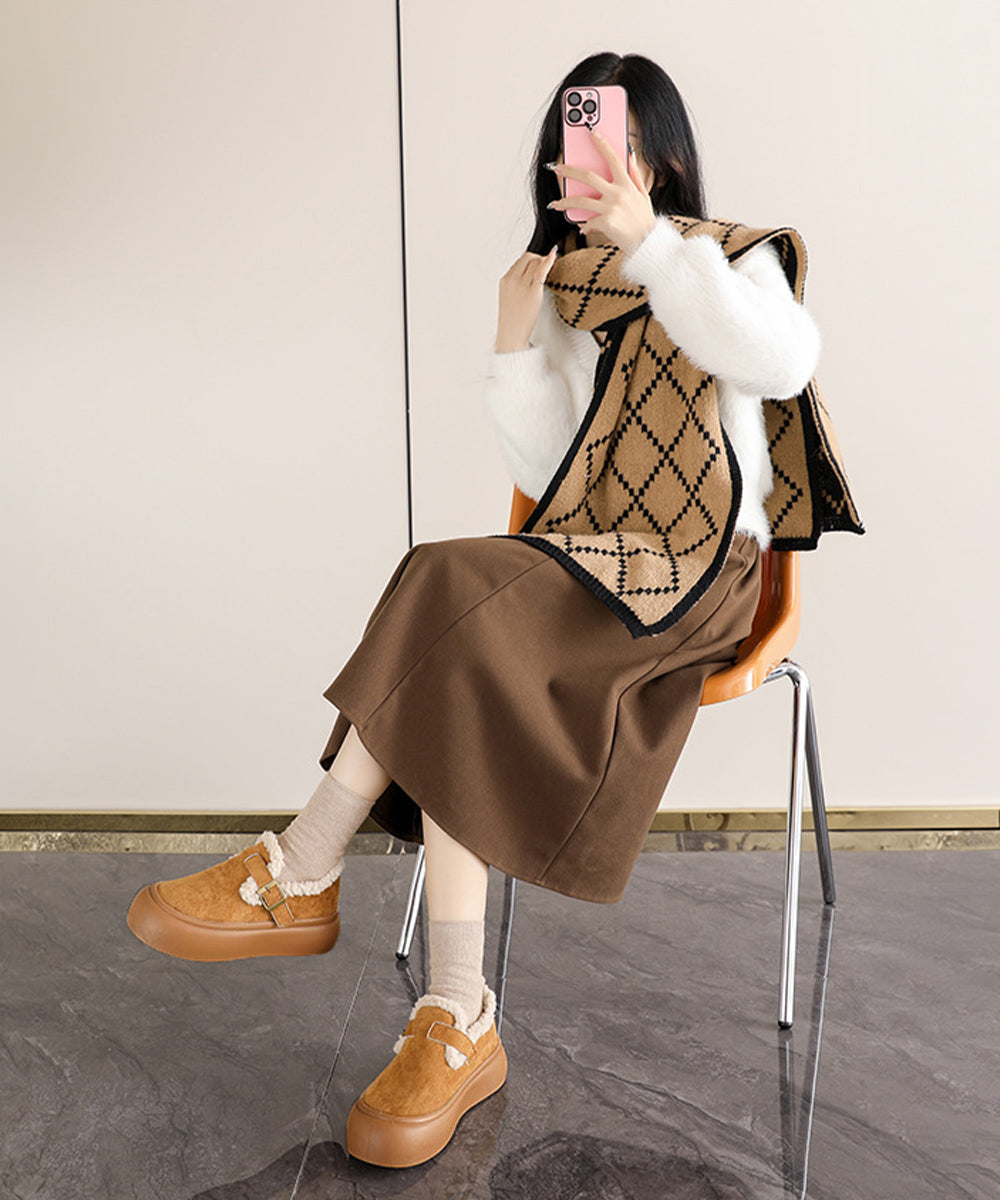 裏起毛 ムートンモカシン 厚底靴 詳細画像5