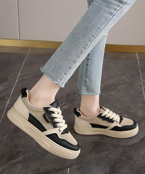 配色スニーカー レディース 厚底メッシュ ローカット靴 レースアップ靴 ボリュームソールシューズ 疲れにくい 履きやすい靴 韓国風 春夏 通勤通学 カジュアル 99JYXY-019