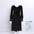 ベロアワンピース スプリット レディース タイトワンピース 黒 長袖 ハイウエスト フォーマル エレガント カジュアル フェミニン 大人 きれいめ 着やせワンピ 99KME-021