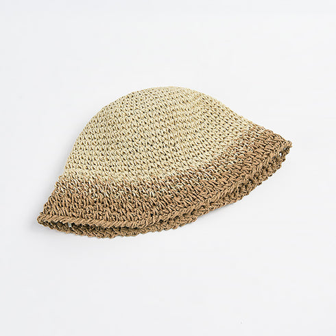 麦わら帽子 配色ストローハット 小顔韓国 レディース帽子 バケットハット ナチュラル uv対策 日焼け対策 折りたたみ 通気性 リゾート 夏海 可愛い おしゃれ 99LLZ-001