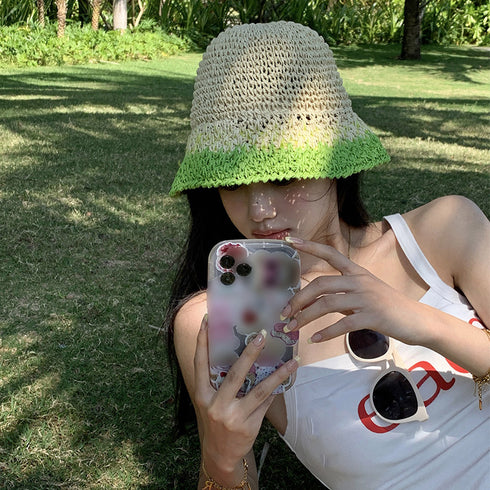 麦わら帽子 配色ストローハット 小顔韓国 レディース帽子 バケットハット ナチュラル uv対策 日焼け対策 折りたたみ 通気性 リゾート 夏海 可愛い おしゃれ 99LLZ-001