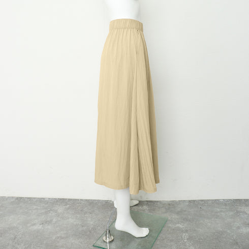 薄手ロングスカート ハイウエスト 韓国夏 レディース 無地 着やせ ウエストゴム フレアスカート お洒落大人 カジュアル 体型カバー オルチャン 99LRFS-001