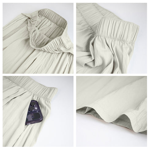 薄手ロングスカート ハイウエスト 韓国夏 レディース 無地 着やせ ウエストゴム フレアスカート お洒落大人 カジュアル 体型カバー オルチャン 99LRFS-001