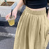 薄手ロングスカート ハイウエスト 韓国夏 レディース 無地 着やせ ウエストゴム フレアスカート お洒落大人 カジュアル 体型カバー オルチャン 99LRFS-001