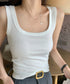 タンクトップ レディース 無地 Uネック 見せインナー 肌着 フィット ノースリーブ 着回し ベーシック オシャレ 大人 カジュアル セクシー 部屋着 99LTJ-001
