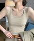 タンクトップ レディース 無地 Uネック 見せインナー 肌着 フィット ノースリーブ 着回し ベーシック オシャレ 大人 カジュアル セクシー 部屋着 99LTJ-001