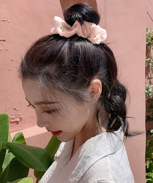 シュシュ レディース ヘアゴム 星柄 ヘアアレンジ 髪留め 髪飾り まとめ髪 お団子 簡単 オルチャン おしゃれ カジュアル 大人っぽい 可愛い 99MDSP-001