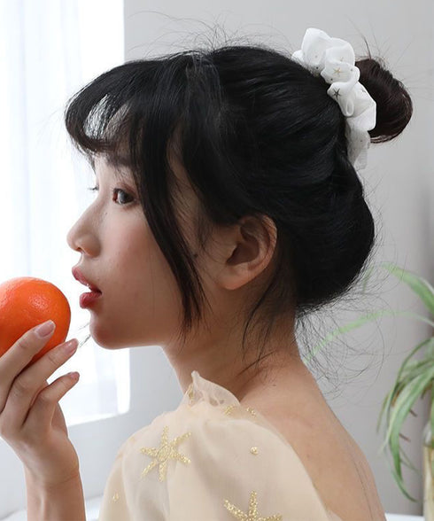 シュシュ レディース ヘアゴム 星柄 ヘアアレンジ 髪留め 髪飾り まとめ髪 お団子 簡単 オルチャン おしゃれ カジュアル 大人っぽい 可愛い 99MDSP-001