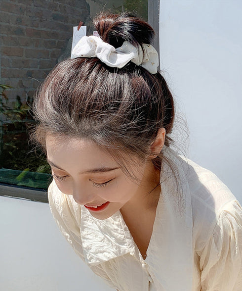 シュシュ レディース ヘアゴム 星柄 ヘアアレンジ 髪留め 髪飾り まとめ髪 お団子 簡単 オルチャン おしゃれ カジュアル 大人っぽい 可愛い 99MDSP-001