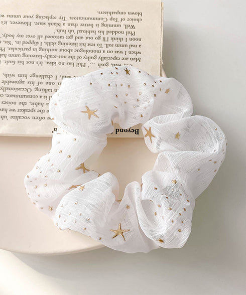 シュシュ レディース ヘアゴム 星柄 ヘアアレンジ 髪留め 髪飾り まとめ髪 お団子 簡単 オルチャン おしゃれ カジュアル 大人っぽい 可愛い 99MDSP-001