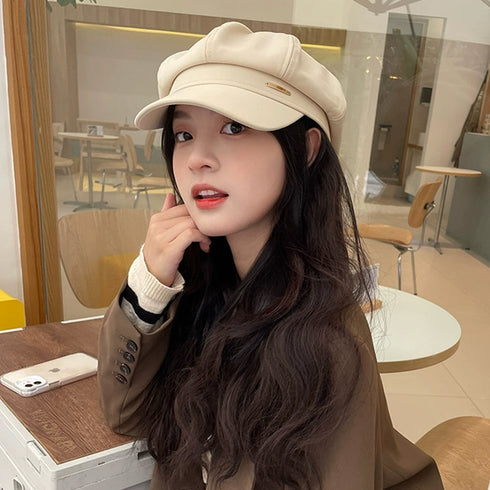 キャスケット 帽子 レディース 韓国風 マドロスハット 小顔 キャップ つば広 レトロ トレンド 大人 人気 可愛い おしゃれ 春秋冬 カジュアル 99MHMY-020