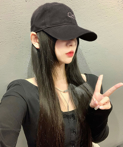 ベースボールキャップ 刺しゅうレディース 帽子 ぼうし つば広 日焼け防止 日よけ おしゃれ 小顔 オルチャン お出掛け 韓国ファッション ベーシック 99MHMY-024