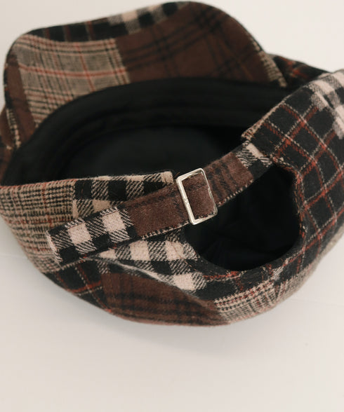 ベレー帽 レディース チェック柄 春秋冬 キャスケット帽 ベレーキャップ 防寒帽子 トレンド感 丸み 小顔 可愛い おしゃれ カジュアル アウトドア 99MHMY-026