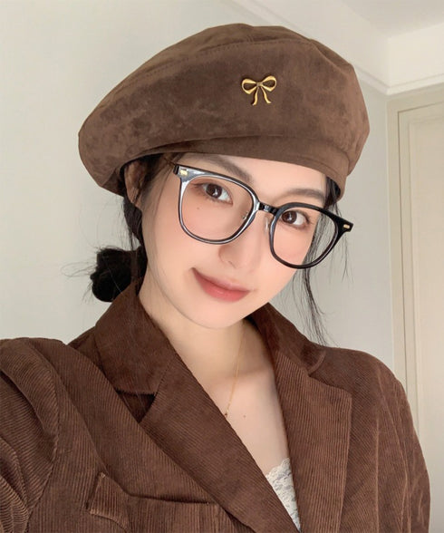 ベレー帽 レディース帽子 合金飾りレトロ ベレーキャップ 防寒帽子 暖かい 小顔 おしゃれ カジュアル シンプル 大人 トレンド感 可愛い 人気 99MHMY-027