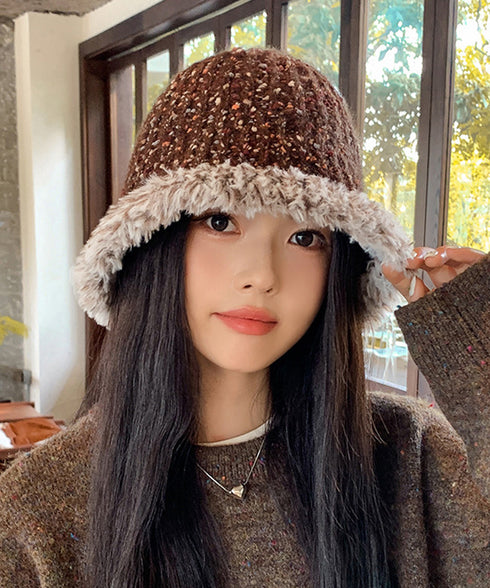 ニット バケットハット 暖かい帽子 秋冬 レディース帽子 ふわふわ 小顔 カジュアル シンプル 大人可愛い おしゃれ 折りたたみ 防寒グッズ 旅行アウトドア 99MHMY-028