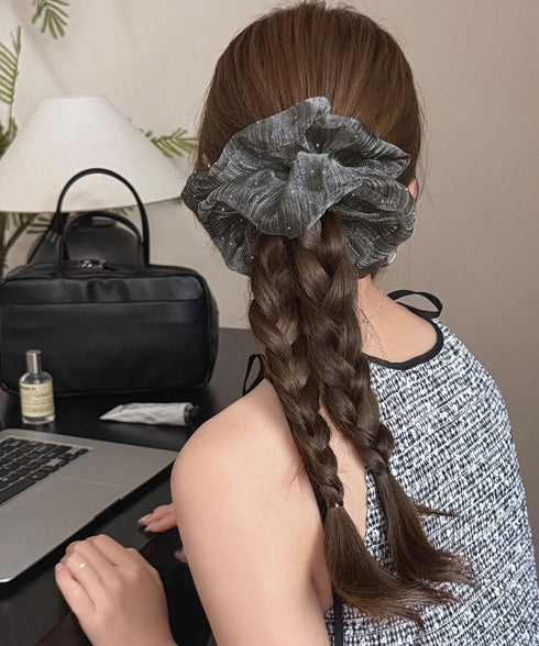 シュシュ ボリューム感 透け レディース ヘアゴム ヘアアレンジ 髪留め 髪飾り まとめ髪 オルチャン おしゃれ 大人っぽい 可愛い 卒業式 入学式 デート 99MHSP-002