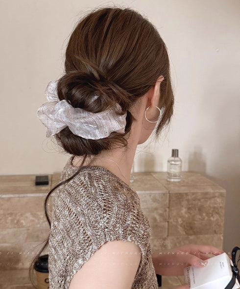 シュシュ ボリューム感 透け レディース ヘアゴム ヘアアレンジ 髪留め 髪飾り まとめ髪 オルチャン おしゃれ 大人っぽい 可愛い 卒業式 入学式 デート 99MHSP-002