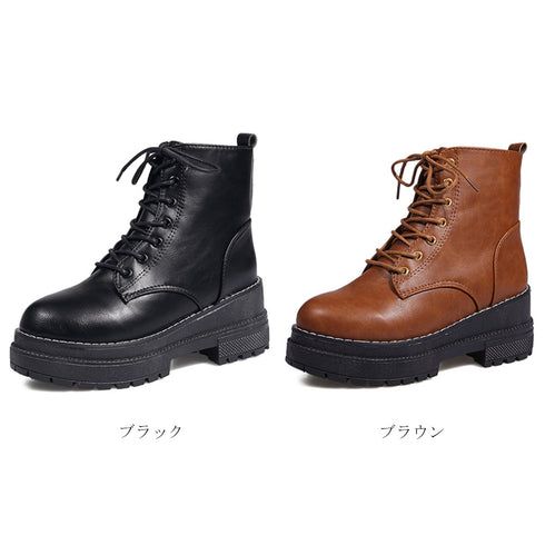 ショート ブーツ レディース シューズ ショート ブーツ レディース シューズ 厚底 ワークブーツ レースアップ 春秋冬 美脚 歩きやすい 99MOXC-064