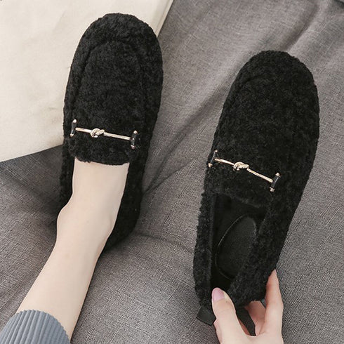 パンプス モカシン 冬靴 裏起毛 パンプス モカシン 冬靴 裏起毛 シューズ 靴 もこもこ 無地 可愛い ファー あったかい 痛くない 99MOXC-125