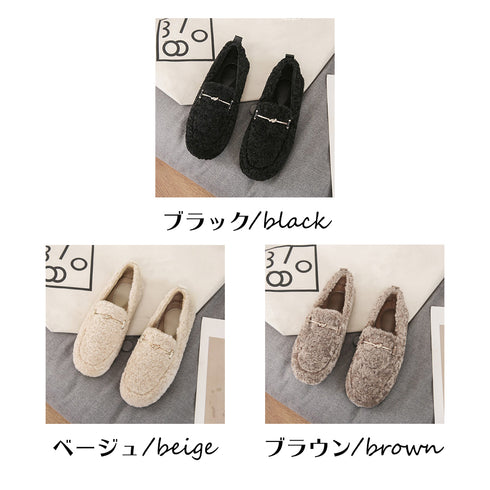 パンプス モカシン 冬靴 裏起毛 パンプス モカシン 冬靴 裏起毛 シューズ 靴 もこもこ 無地 可愛い ファー あったかい 痛くない 99MOXC-125