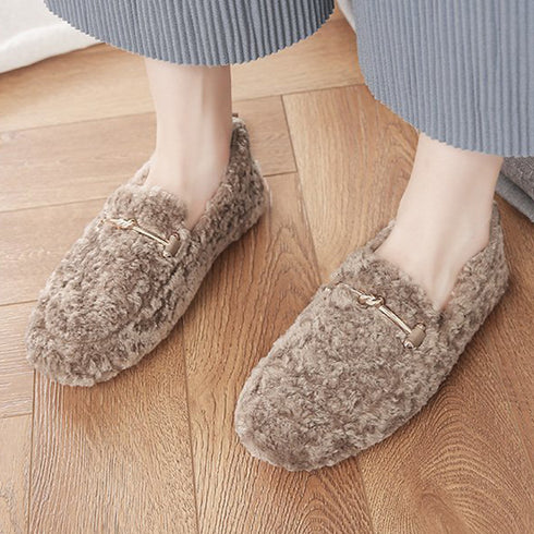 パンプス モカシン 冬靴 裏起毛 パンプス モカシン 冬靴 裏起毛 シューズ 靴 もこもこ 無地 可愛い ファー あったかい 痛くない 99MOXC-125