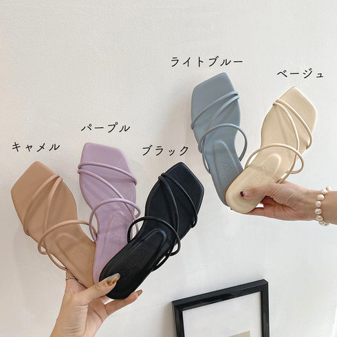 スクエアトゥ ぺたんこ サマー 人気 スクエアトゥ ぺたんこ サマー 人気 歩きやすい お洒落 シンプル 99MOXC-158