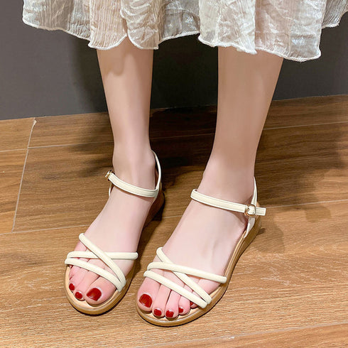 サンダル ウェッジサンダル レディース夏 韓国 サマーシューズ コンフォート 脚長美脚サンダル カジュアル 大人可愛い 歩きやすい 痛くない 海 ビーチサンダル 99MOXC-182