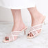 ミュール サンダル レディース 韓国春夏 スクエアトゥ サマーサンダル 6cmヒール ミュール メッシュ靴 美脚 クロス 大人 シースルー レトロ シューズ 99MOXC-183