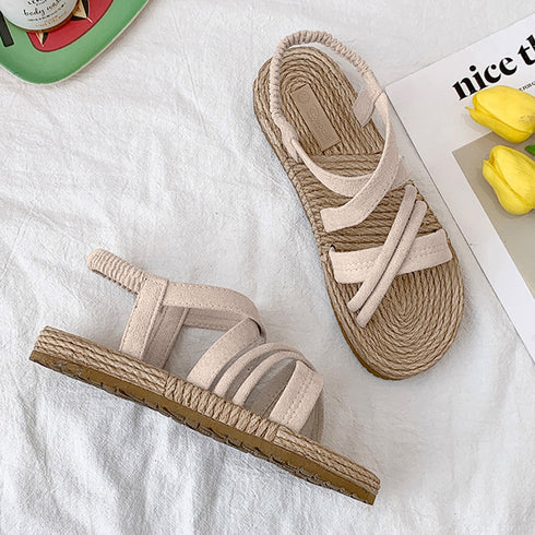 ビーチサンダル ストラップサンダル 夏 レディース ベルトサンダル クロスベルト ぺたんこ リゾート カジュアル 韓国風 歩きやすい 快適 99MOXC-188