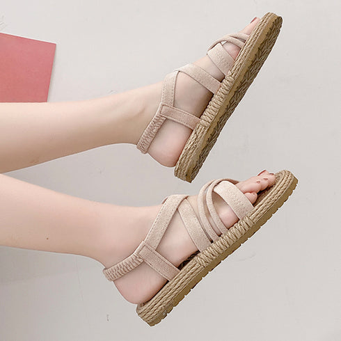 ビーチサンダル ストラップサンダル 夏 レディース ベルトサンダル クロスベルト ぺたんこ リゾート カジュアル 韓国風 歩きやすい 快適 99MOXC-188