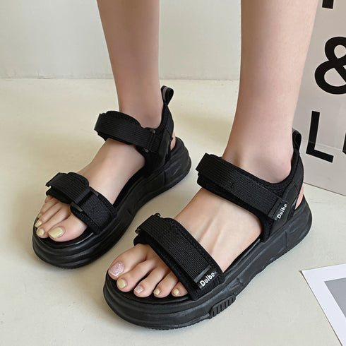 スポーツサンダル 厚底 ベルトサンダル レディース 韓国 ストラップ 走れる サマーシューズ マジックテープ 美脚 新作 人気 ボリューム 歩きやすい 夏 99MOXC-189