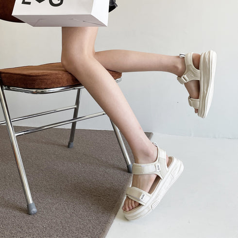 スポーツサンダル 厚底 ベルトサンダル レディース 韓国 ストラップ 走れる サマーシューズ マジックテープ 美脚 新作 人気 ボリューム 歩きやすい 夏 99MOXC-189