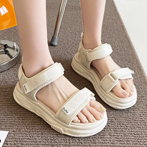 スポーツサンダル 厚底 ベルトサンダル レディース 韓国 ストラップ 走れる サマーシューズ マジックテープ 美脚 新作 人気 ボリューム 歩きやすい 夏 99MOXC-189