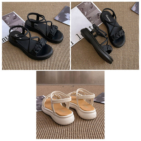 厚底サンダル ストラップ 美脚 韓国 夏 レディース ベルトサンダル スポーツサンダル ゴム 履きやすい 歩きやすい カジュアル お洒落 大人 可愛い 海 旅行 99MOXC-190