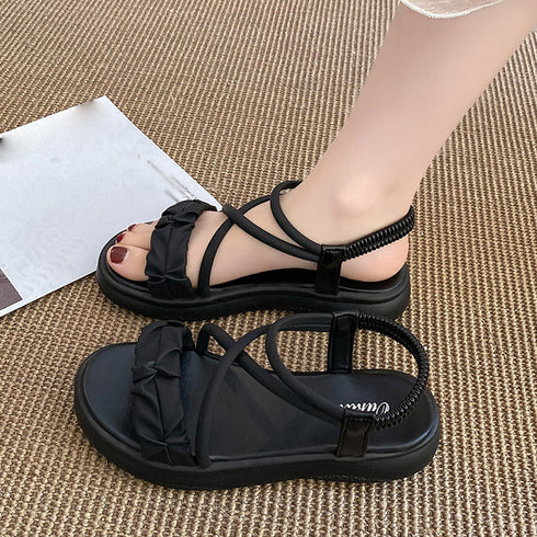 厚底サンダル ストラップ 美脚 韓国 夏 レディース ベルトサンダル スポーツサンダル ゴム 履きやすい 歩きやすい カジュアル お洒落 大人 可愛い 海 旅行 99MOXC-190