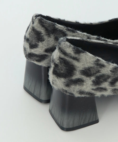 走れるパンプス レオパード柄 太ヒール レディースシューズ ポインテッドトゥ ローヒール チャンキーヒール 痛くない コンフォート フェミニン きれいめ 99MOXC-193