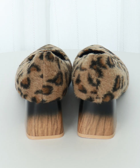 走れるパンプス レオパード柄 太ヒール レディースシューズ ポインテッドトゥ ローヒール チャンキーヒール 痛くない コンフォート フェミニン きれいめ 99MOXC-193