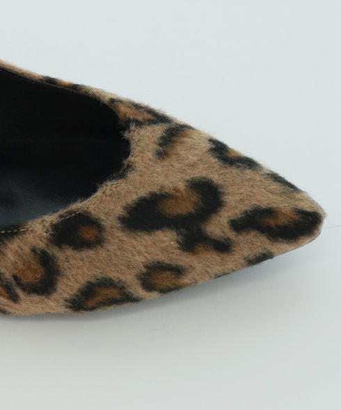 走れるパンプス レオパード柄 太ヒール レディースシューズ ポインテッドトゥ ローヒール チャンキーヒール 痛くない コンフォート フェミニン きれいめ 99MOXC-193