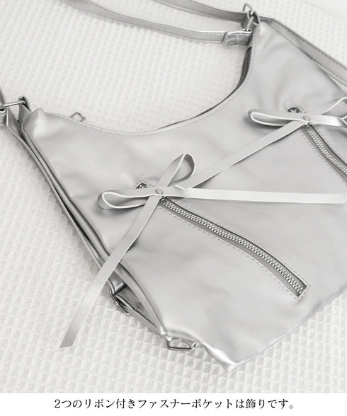 ショルダーバッグ ミニリュック リボン レディース PUレザー トートバッグ 3WAY 軽量 手提げかばん 大人可愛い おしゃれ カジュアル 通勤通学旅行カバン 99MSXB-002