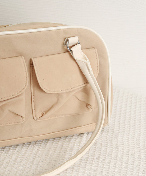 ショルダーバッグ ハンドバッグスエード調 レディース 肩掛けカバン 無地バッグ ポケット付き 大人 おしゃれ レトロ シンプル 韓国風 99MSXB-003