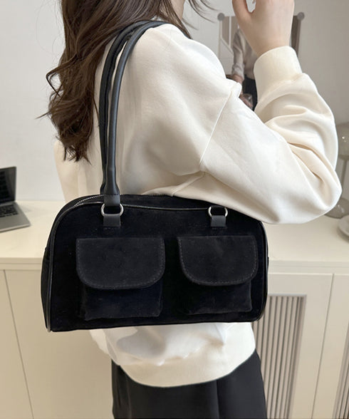 ショルダーバッグ ハンドバッグスエード調 レディース 肩掛けカバン 無地バッグ ポケット付き 大人 おしゃれ レトロ シンプル 韓国風 99MSXB-003