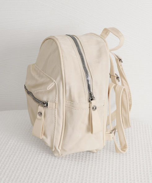 ミニリュックサック コンパクトバッグ 黒 レディース マーブル柄 ラウンド型リュック フェイクレザー 軽量 シンプル カジュアル きれいめ おしゃれ 旅行かばん 99MSXB-004