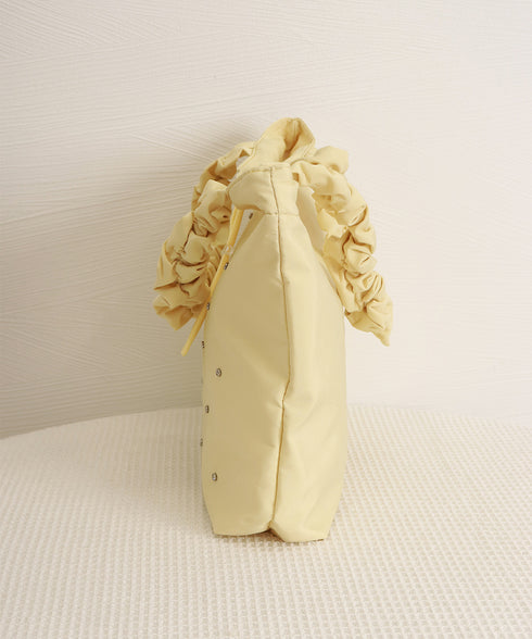 トートバッグ ラインストーン ナイロン レディース スクエアバッグ 手提げバッグ 大容量かばん 軽い ギャザー カジュアル 可愛い 大人女子 きれいめ 99MSXB-008