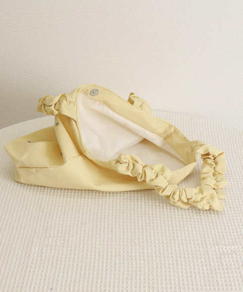 トートバッグ ラインストーン ナイロン レディース スクエアバッグ 手提げバッグ 大容量かばん 軽い ギャザー カジュアル 可愛い 大人女子 きれいめ 99MSXB-008