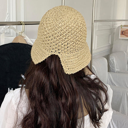 麦わら帽子 ストローハット 韓国 春夏 レディース バケットハット 紫外線対策 日焼け対策 日よけ 折りたたみ ナチュラル 小顔 夏海 アウトドア おしゃれ 99MXFS-002