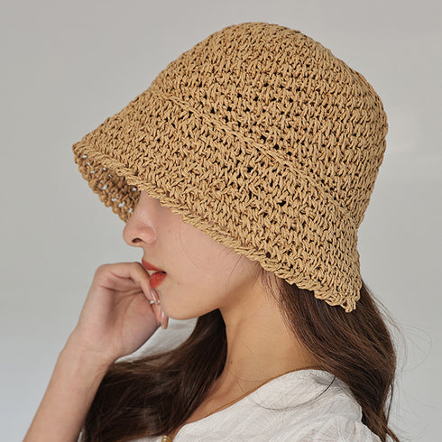 麦わら帽子 ストローハット 韓国 春夏 レディース バケットハット 紫外線対策 日焼け対策 日よけ 折りたたみ ナチュラル 小顔 夏海 アウトドア おしゃれ 99MXFS-002