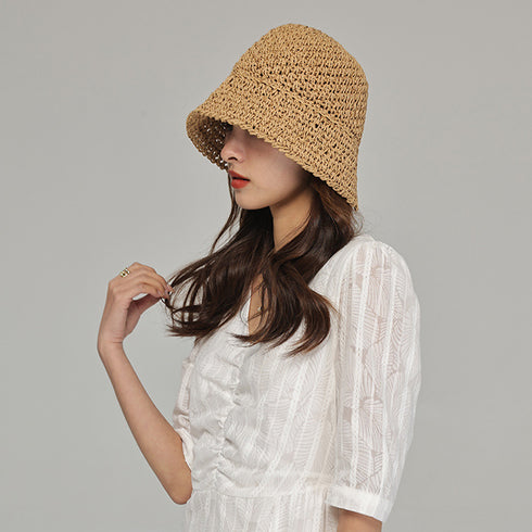 麦わら帽子 ストローハット 韓国 春夏 レディース バケットハット 紫外線対策 日焼け対策 日よけ 折りたたみ ナチュラル 小顔 夏海 アウトドア おしゃれ 99MXFS-002